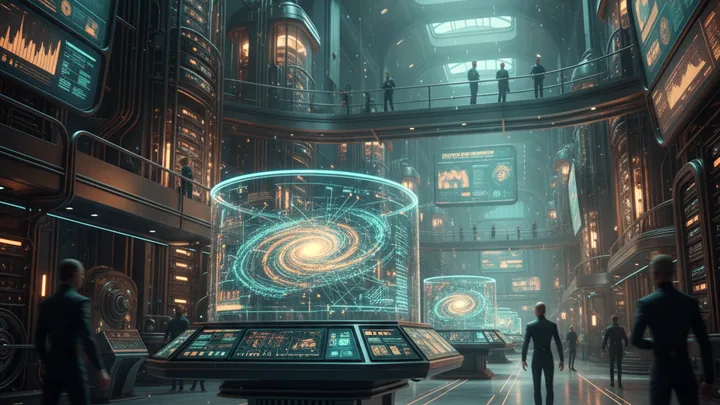 Connected digital system illustrating AI architecture